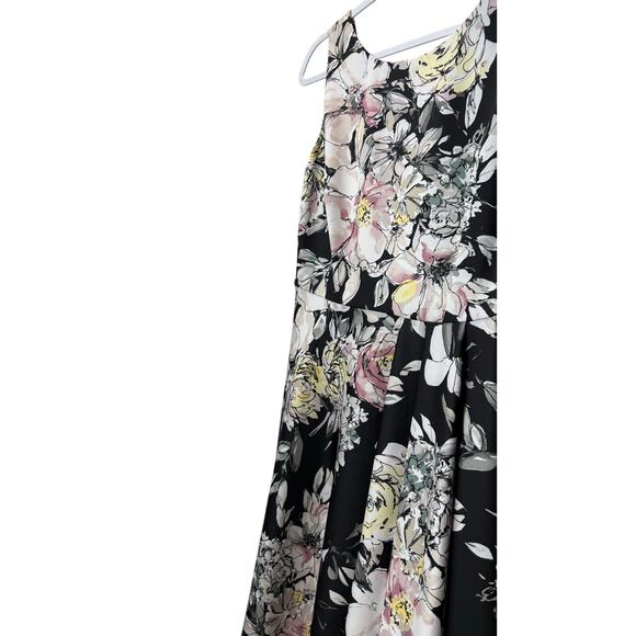 White House Black Market A line Pink Floral Dress Knee Length Sleeveless Size 2 - Picture 5 of 7